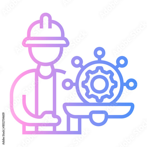 safety procedure Line Gradient Icon
