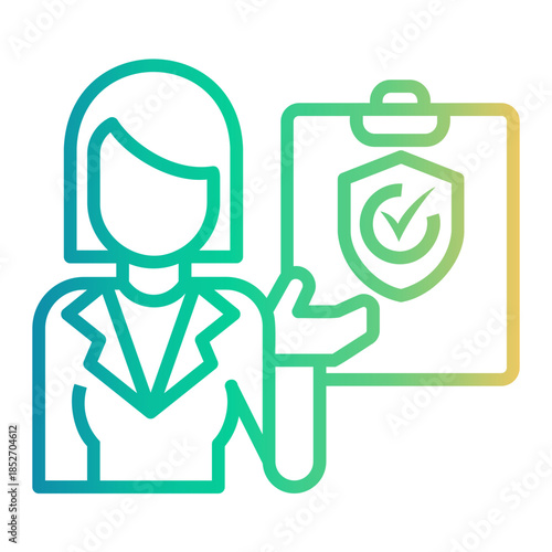 safety procedure Line Gradient Icon