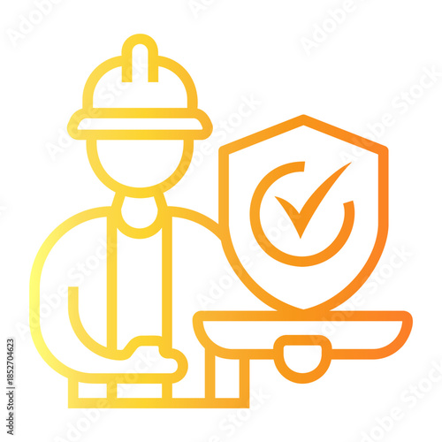 safety procedure Line Gradient Icon