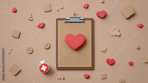 Minimalist Style 3D Medical Element Scene