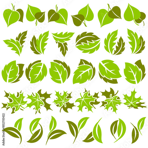 leaf green icon set