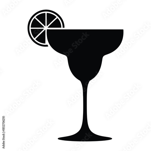 Margarita glass Vector, Silhouette, Illustration