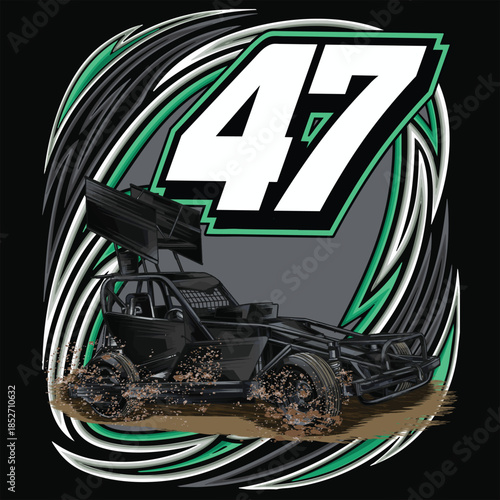 vector illustration of a racing car