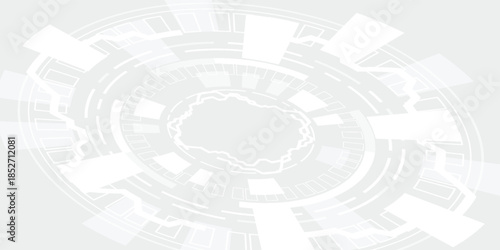 Grey geometric technology background with gear shape. Vector abstract graphic design modern eps.10