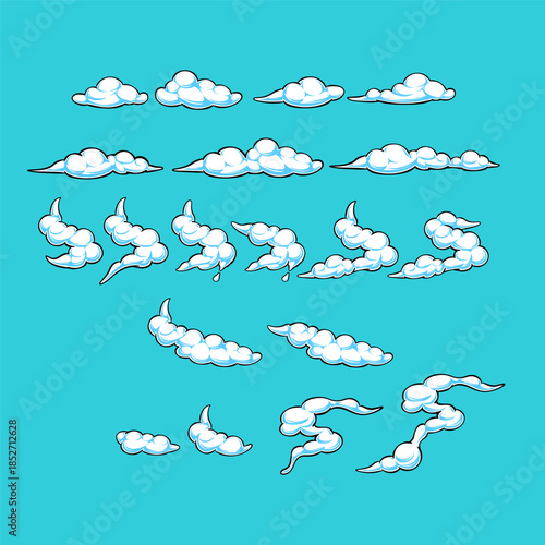 Foam or cloud decoration for carwash background