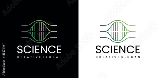 Minimalist Science Frequency Wave Logo Design For Bio Technology Company Vector Template