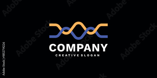 Modern Abstract DNA Line Sign Symbol Logo for Medical and Healthcare Technology Company Vector Design