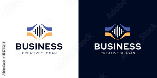 Premium Vector DNA Sound Wave Symbol Logo Icon for Healthcare Technology Company Vector Design