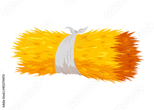 Roll of hay. Round hay bales. Dried haystack isolated on white background. Farming haymow bale hayloft vector illustration, haystack, hayrick