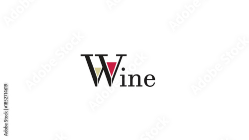 Wine logo with red and gold triangle design on white background