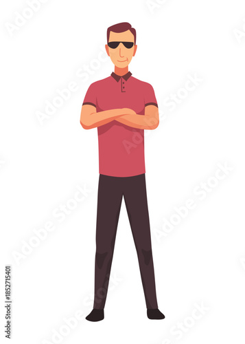 Rich man flat cartoon comic element, millionaire man money vector illustration