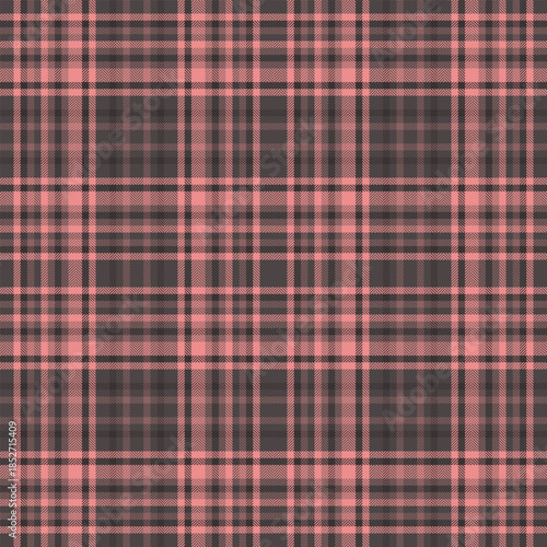 Elegant plaid pattern in soft coral and grey. Versatile for backgrounds, textiles, and designs requiring a classic, timeless aesthetic with a modern color palette.