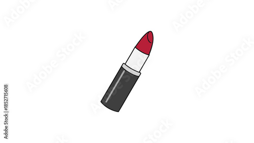 Red lipstick in black tube, beauty and makeup concept, cosmetic product