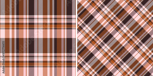 Seamless pattern plaid of background fabric vector with a tartan texture check textile. Set in wedding colors. Cozy living room ideas.