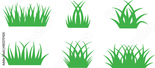 Grass Silhouette Icon Set – Natural Blade Variations for Landscape and Design