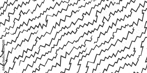 Black jagged lines on white background abstract pattern 3