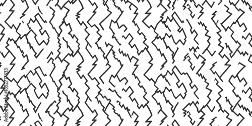 Black jagged lines forming a dense abstract pattern on white background