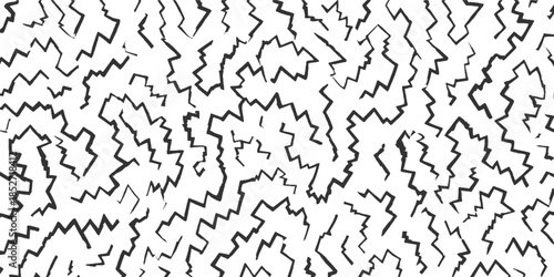 Black jagged lines scattered across a white background abstract pattern