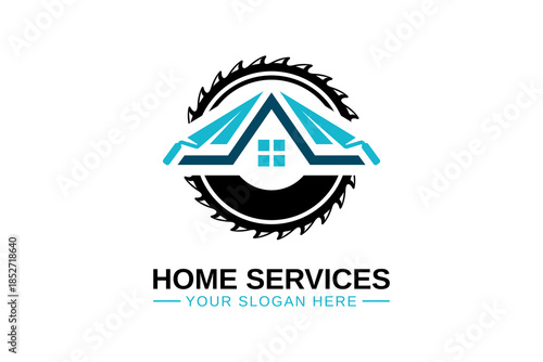 Home service logo vector template. Property and real estate construction, home repair, and building logo icon