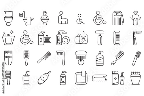 Restroom and Accessibility Icons for Healthcare Interfaces