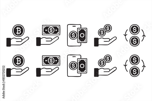 Mobile Banking Payment Icons for Fintech App Design