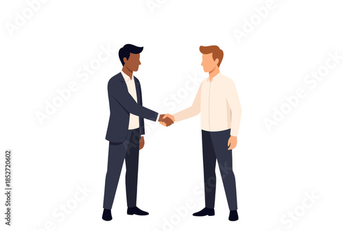Two businessmen shaking hands for a deal