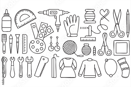 DIY Sewing Tools Icons for Maker and Artisan Platforms