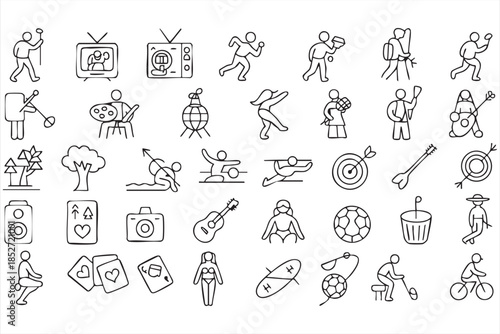 Lifestyle Activity Icons for Wellness and Fitness Platforms