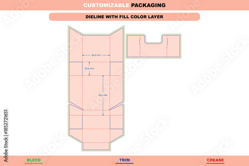 Cigarette box dieline vector with custom dimensions and tuck end variations engineered for accurate folding structure and professional packaging layout design