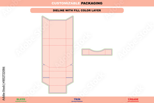 Hinged flip top cigarette box dieline vector designed with precise folding accuracy clean die line control and print ready professional packaging structure