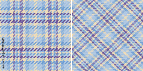 Vector pattern background of check textile fabric with a tartan texture plaid seamless. Set in sea colors of picture frame ideas.