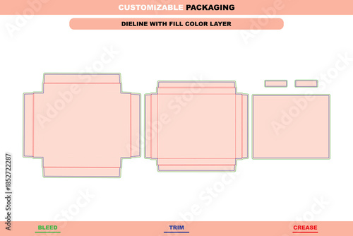 Professional cigarette box dieline vector showcasing clean folding structure accurate die line control and ready to print packaging layout for production