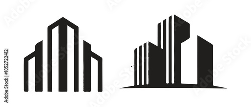Abstract city buildings vector icons modern architecture real estate graphic design urban cityscape