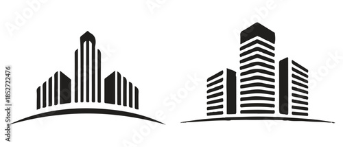 Abstract skyline vector icons modern architecture real estate graphic design city buildings silhouette