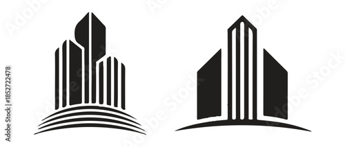 Abstract skyline city buildings illustration residential commercial real estate urban landscape vector