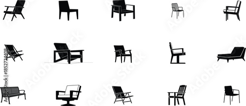 Collection of various chair designs and angles
