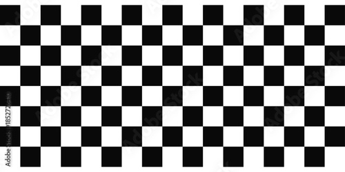 Black white checkerboard seamless pattern or Black and white square grid pattern for background vector illustration