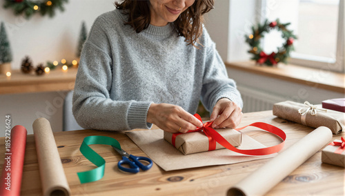 Wrapping Christmas gifts at home