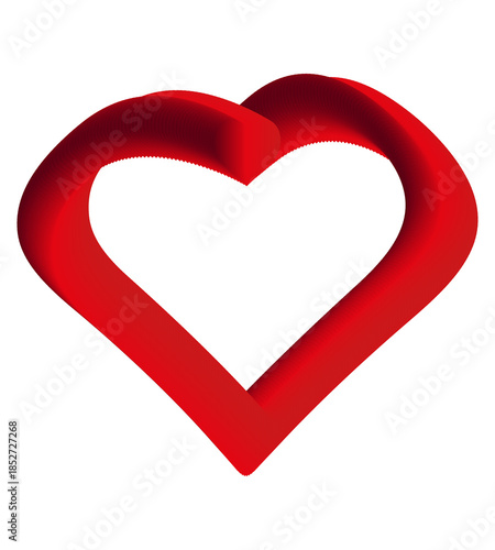 Quadro su tela red heart isolated on white,The Infinite Pulse: A Paradoxical Heart,Red heart Ic