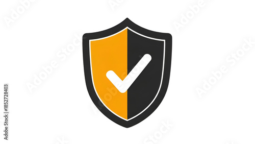 Security shield icon with a white checkmark, symbolizing protection, safety, and successful verification.