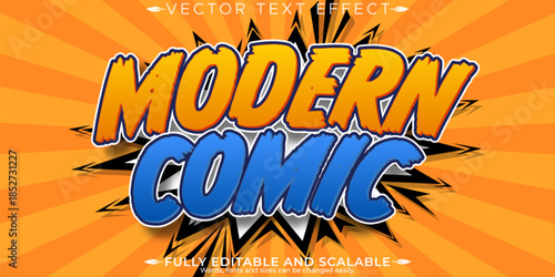 Comic book text effect, editable cartoon and pop art text style