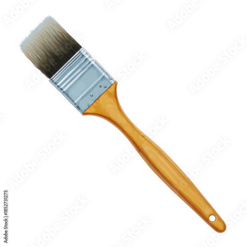 Wallpaper Mural Detailed paintbrush with wooden handle and bristles for creative projects and home improvement Torontodigital.ca