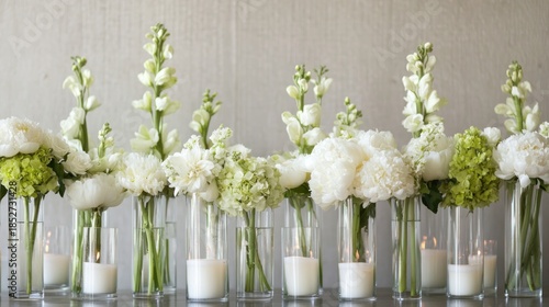 Elegant Floral Centerpieces with Candles for Wedding or Special Event