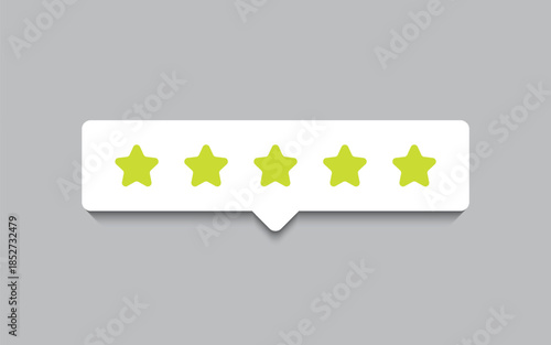 Rating five stars customer feedback on a white background vector illustration