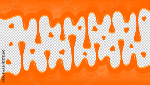 Dripping honey illustration. Honey dripping on waffle pattern background. Dripping ice cream illustration. Dripping syrup illustration.	