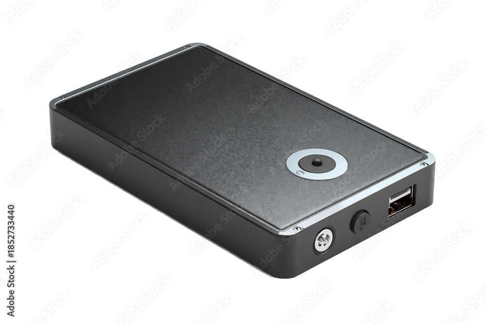 Fototapeta premium USB external hard drive isolated on transparent background