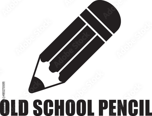 Old school pencil graphic vector art on transparent background for nostalgic design element