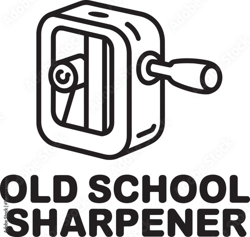Old school pencil sharpener icon for back to school concept or stationery design