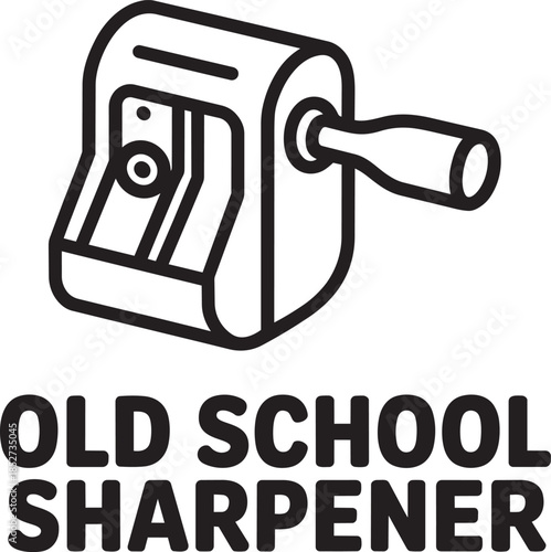 Old school pencil sharpener icon for back to school concept or stationery design