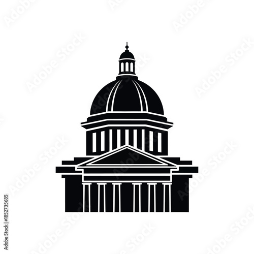 Classic Government Building Silhouette.
